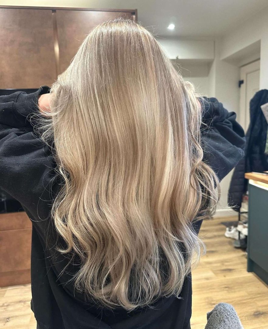 Client after hairdresser gave a colour correction