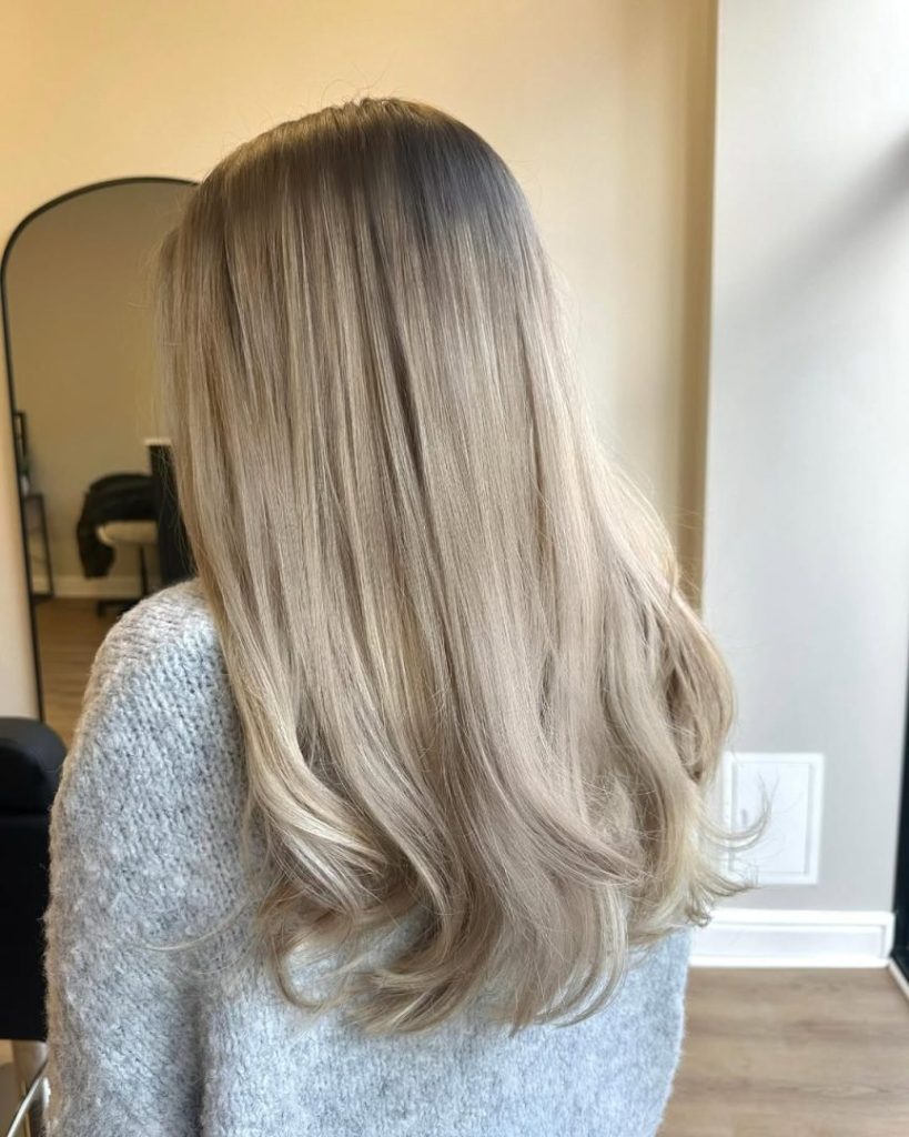 perfect blonde balayage in our wakefield salon